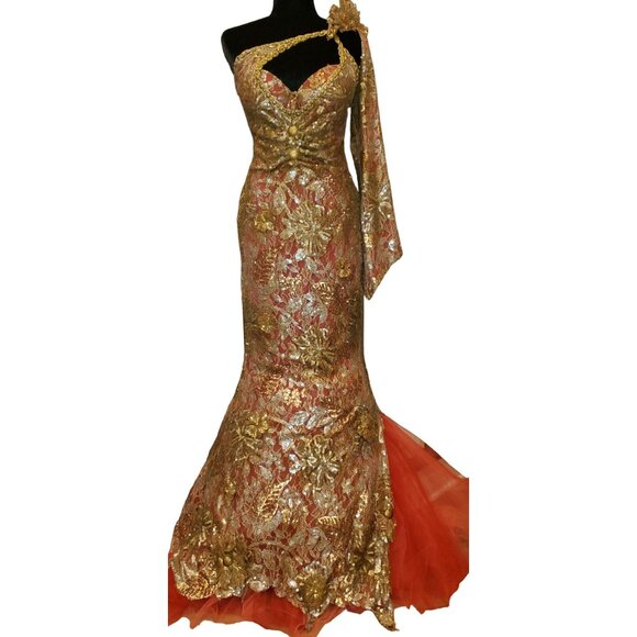 Luxury Couture Designer Party Prom Wedding Evening Cocktail Runway Gown Dress NW - Picture 11 of 16